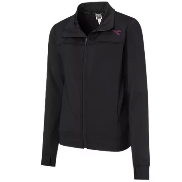 VEUC Diadora Black Zip up Warmup Girls’ Go to Track Jacket - size Youth XL - Picture 4 of 13